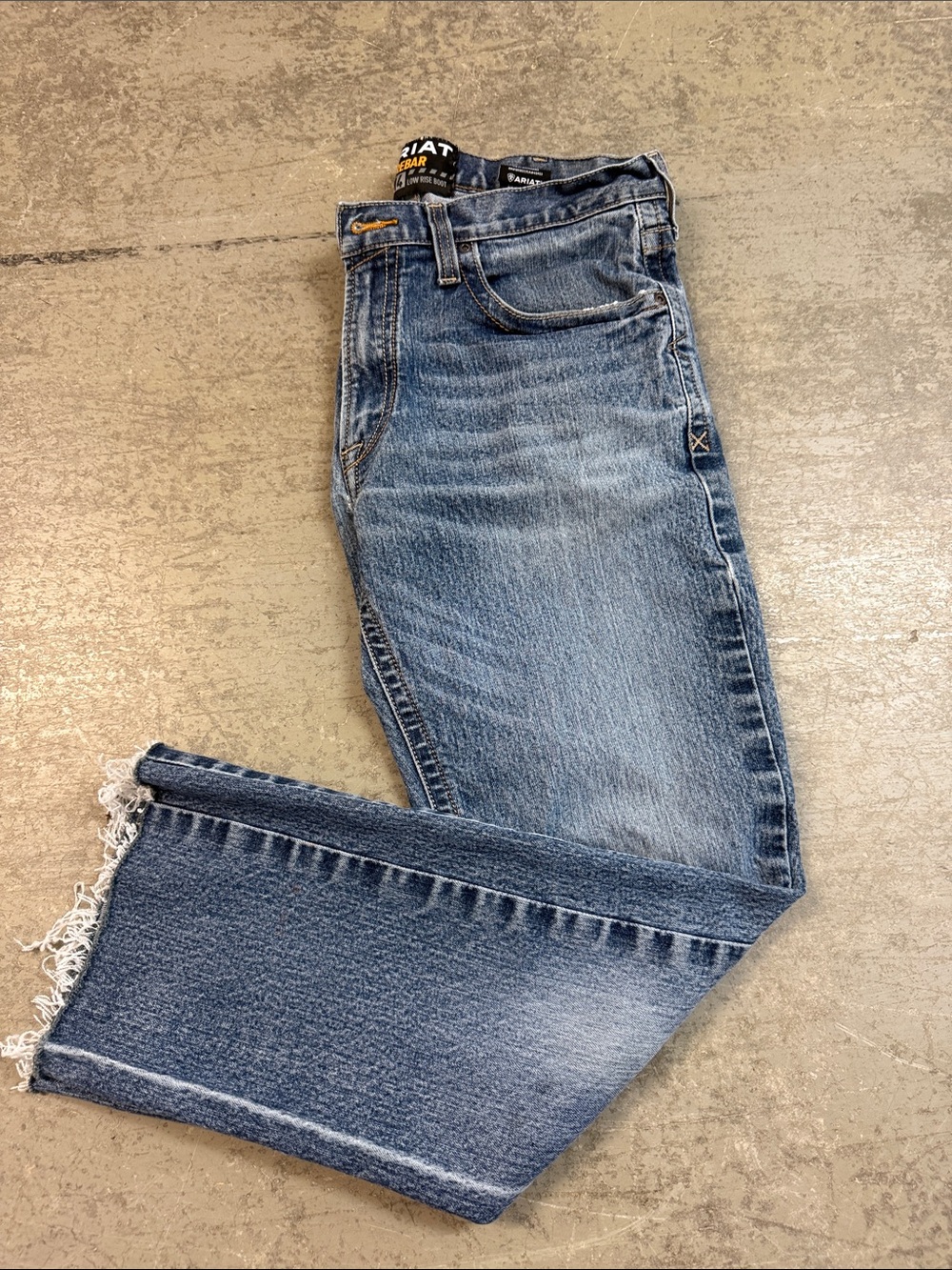Ariat Rebar M4 Low Rise Boot Light Blue Straight Denim Jeans